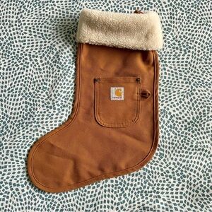 Carhartt Tan Canvas Stocking with Cream Sherpa Cuff